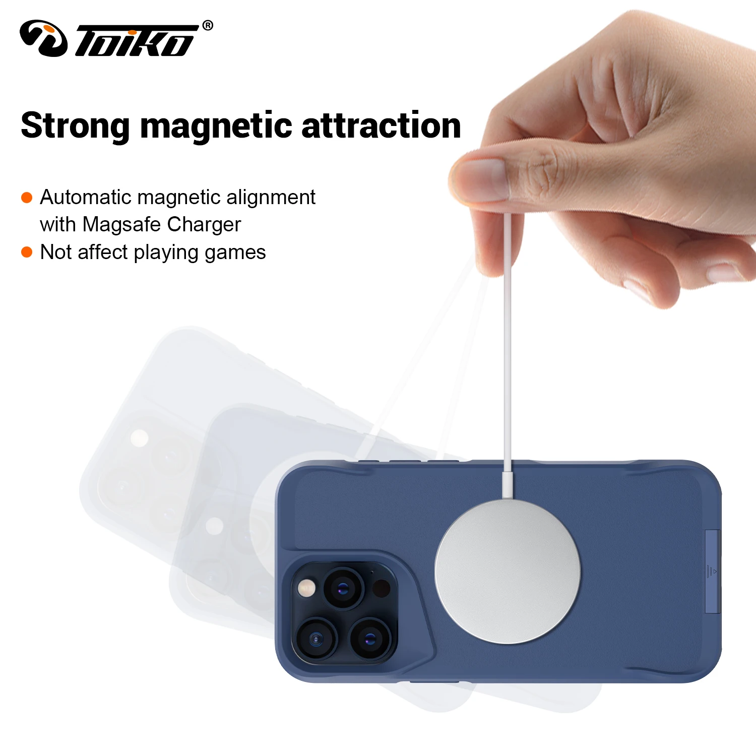 TOIKO Titan Magnetic Kickstand Case for iPhone 15 Pro Max 15 Plus Magsafe Wireless Charge Back Cover Shockproof Protection Armor