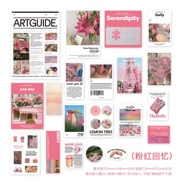 40 teile/paket ins englische Buchstaben Leben Landschaft Material Papier Aufkleber Set DIY Tagebuch Album Briefpapier Planer Scrap booking Lieferungen – Detail 10