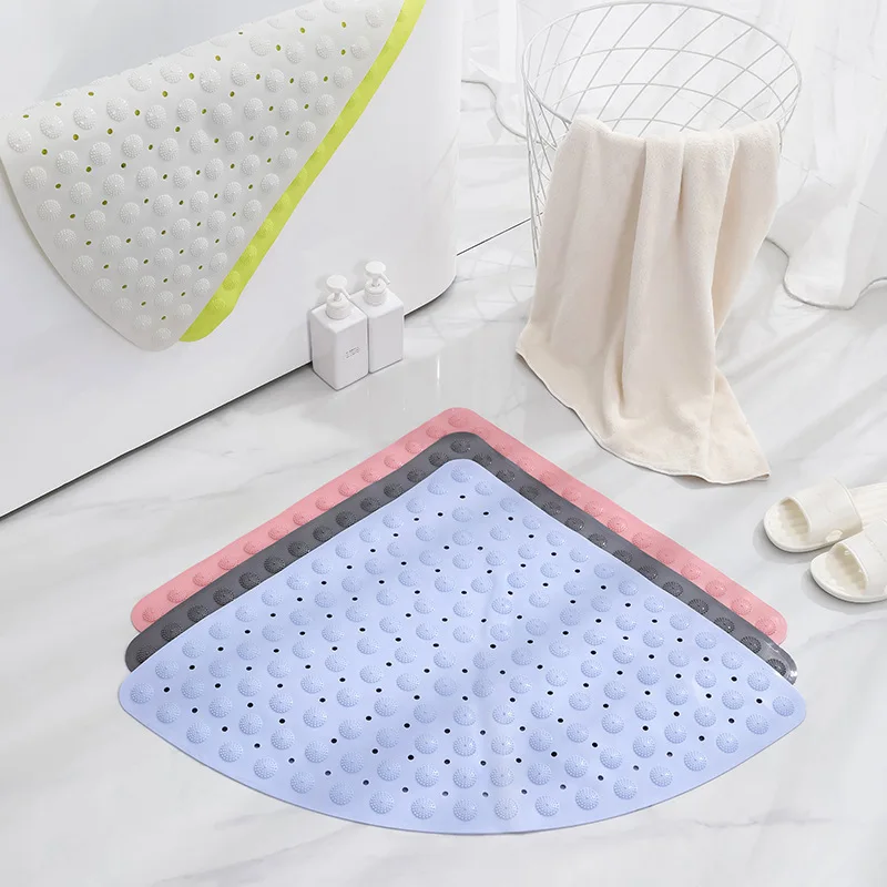 Non-slip Mat Shower Massage Mat Home Bathroom Hydrophobic Hotel Simple Solid Color Fan Bathroom