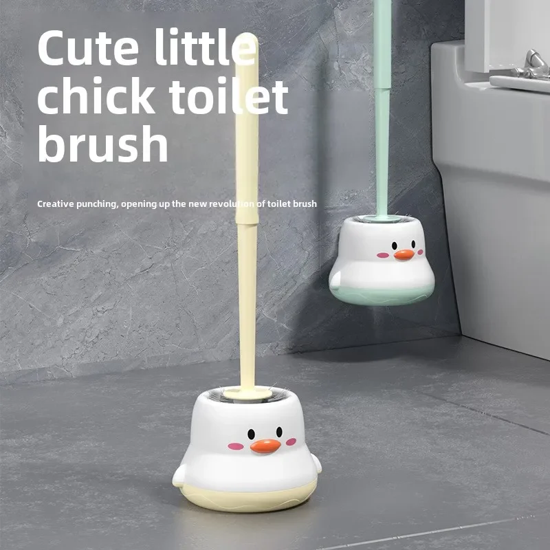 2pcs,Soft Toilet Brush Bathroom Storage Organizer Holder Bathroom Accessories Wall Mounted Plastic Toilet Brush Cleaning