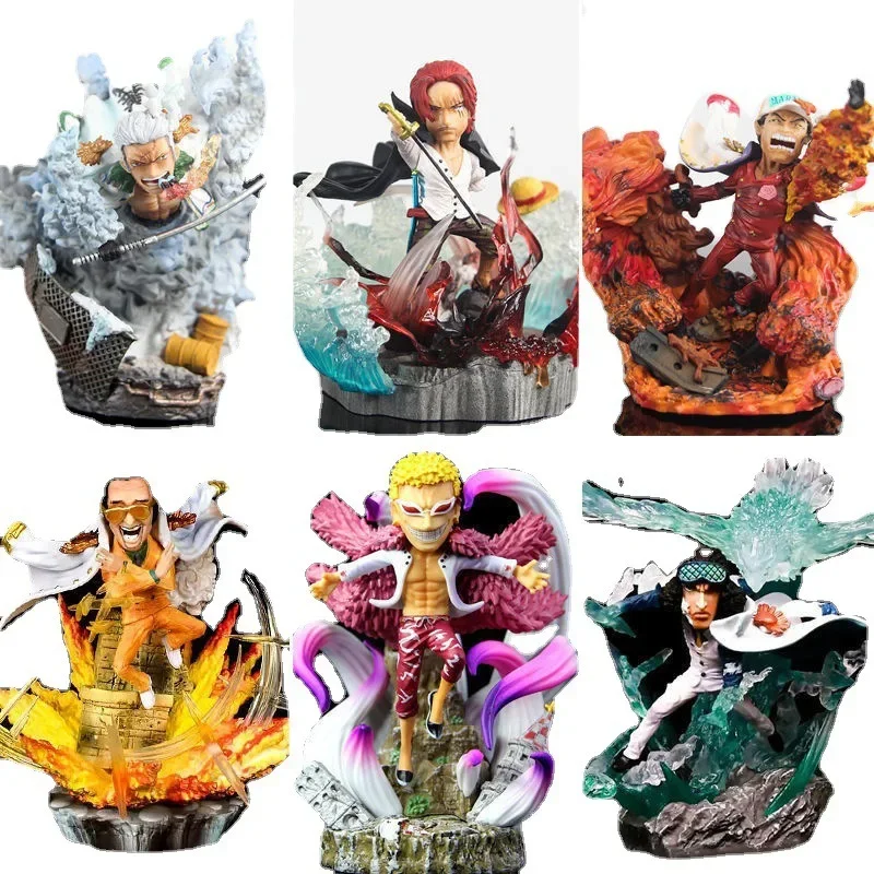 One Piece Anime Figure Gk Four Emperor Shanks Smoker Rufy Borsalino Kuzan Sakazuki Figure Model Ornamenti Da Collezione Bambola Giocattolo