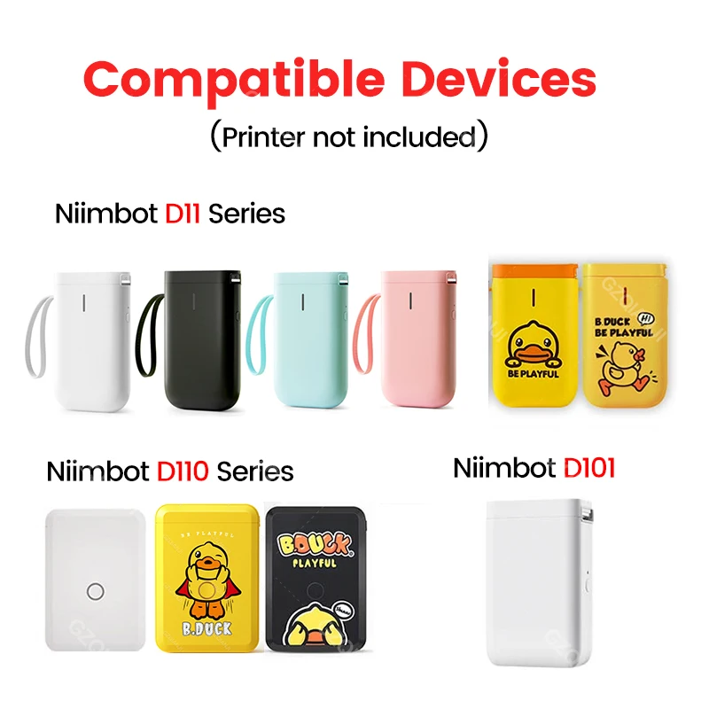 【6Rolls Gift Box】NIIMBOT D11 D110 D101 Label Maker Name Sticker Waterproof Classified Storage Cute Color Paper Rolls Official