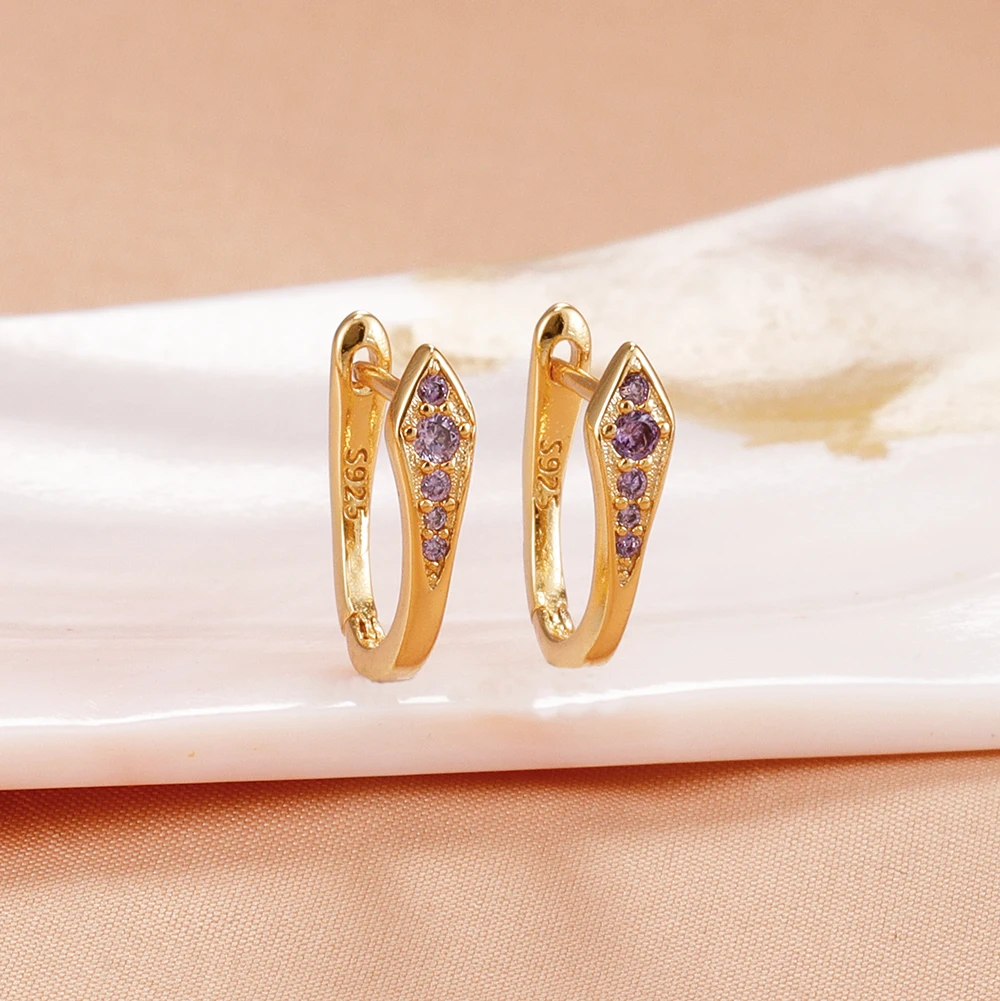 Creolen in Schlangenform aus Edelstahl mit Zirkon für Damen, 18 Karat vergoldet, Y2K-U-förmiger Ohrring, hypoallergener Piercing-Schmuck – Detail 9