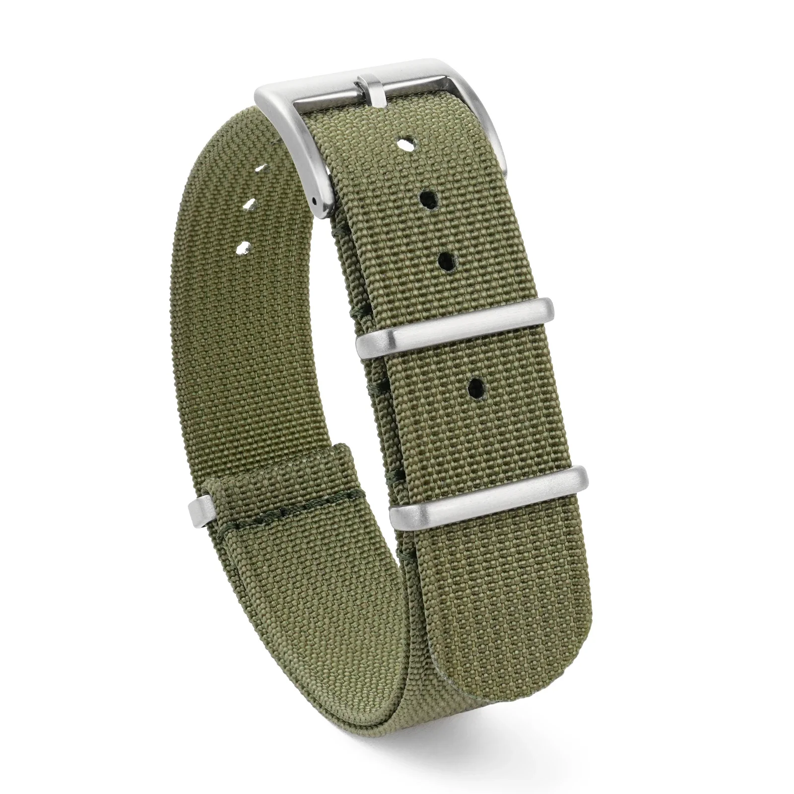 Enhanced Nylon Ribbed Stripe Watch Strap - Military Style Wristband Accessory