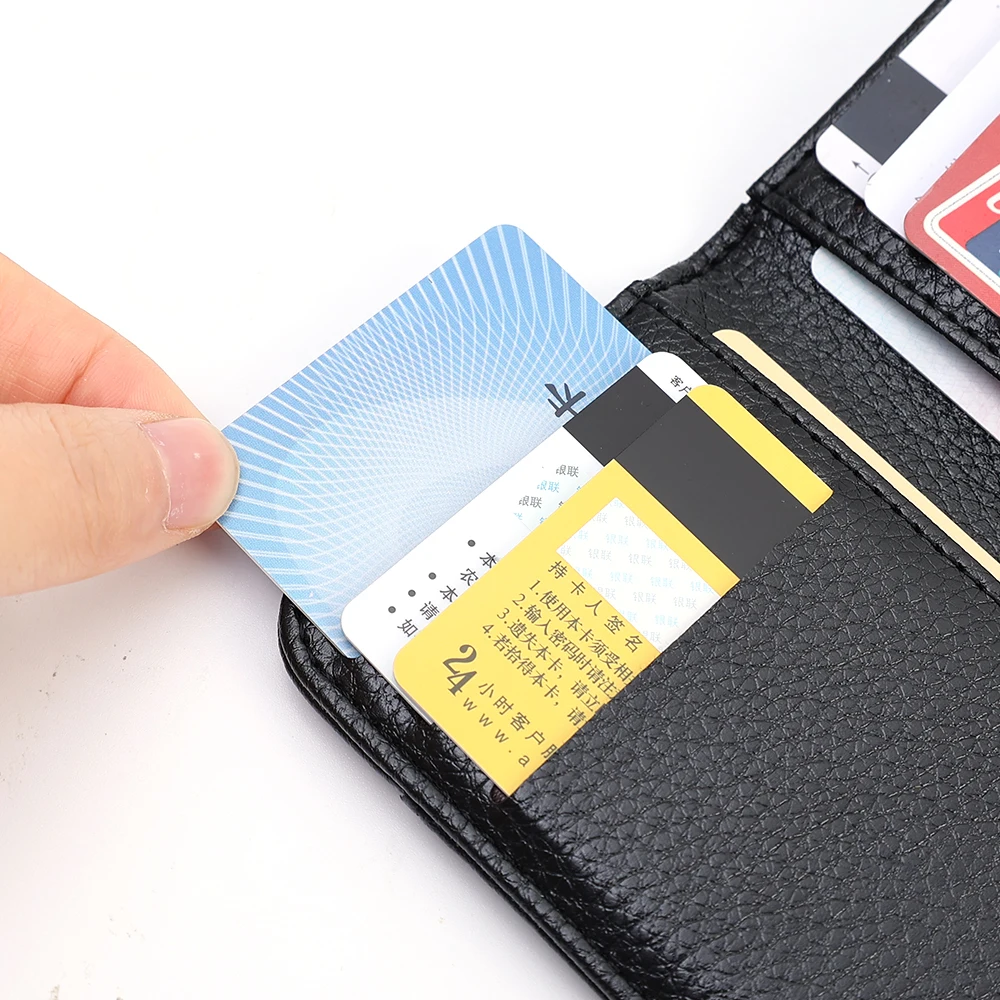 Portable Super Slim Soft Wallet for Men PU Leather Mini ID Credit Card Wallet Purse Card Holders Wallet Thin Small Short Wallets