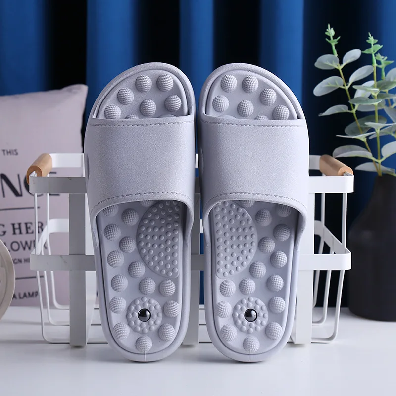 

grey color 2023 hot sell cheap price magnetic therpay massage slipper for trip and beach and daily home use which can easy fold