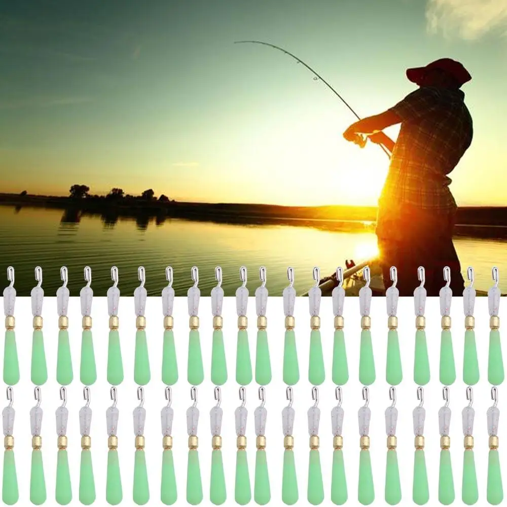 20pcs Silicone Fishing Floats Seat Copper Head Swivel Fishing Bobber Float Fast Link Electroplating Sub-Line Clamp Connector
