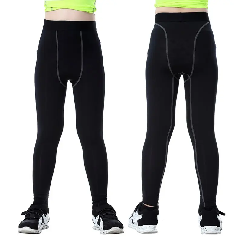 Children Tight Quick Dry Fitness Pants Compression Base Layer Running Leggings Football Training Shorts Sport Tight Trousers
