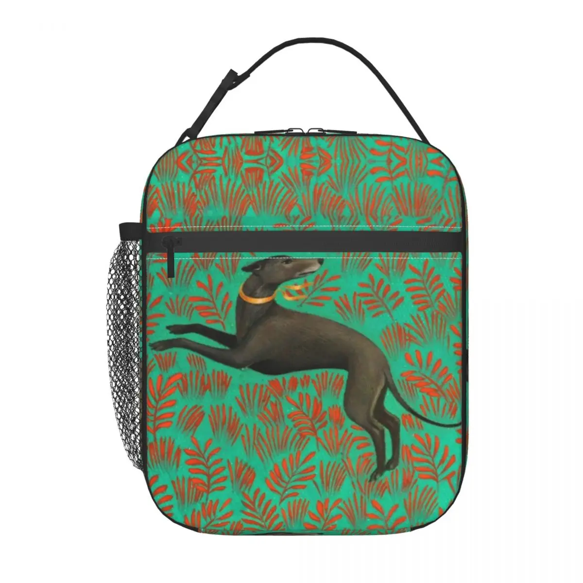 Sihthound Greyhound Flowers Art Portable Lunch Boxes Multifunction Dog Animal Thermal Cooler Food Insulated Lunch Bag School