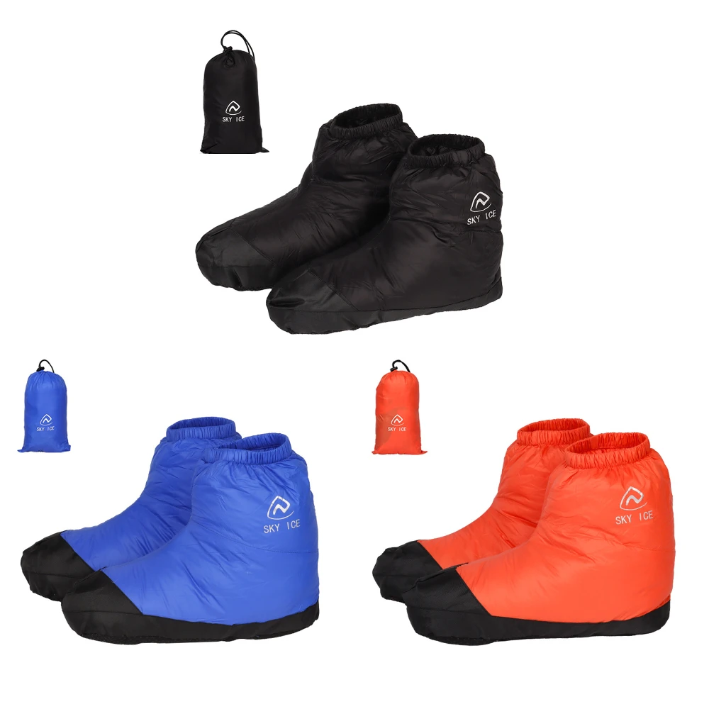 Waterproof Down Slipper Boots Lightweight Down Socks Stuffed Booties Feet Covers for Indoor and Outdoor Activities