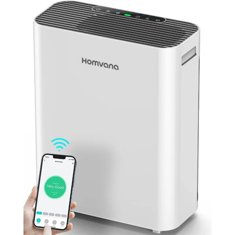 

Homvana Smart Air Purifiers for Home Larger Room Bedroom Up to 1250 Sq Ft, H13 True HEPA Washable Filte