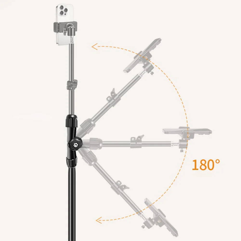 Horizontal Overhead Tripod Adjustable Cell Phone Tripod Stand for Filming Video Recording Live Stream