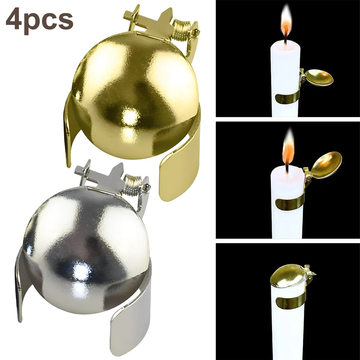4 Pcs Candle Snuffer Automatic Candle Wick Flame Extinguisher Metal