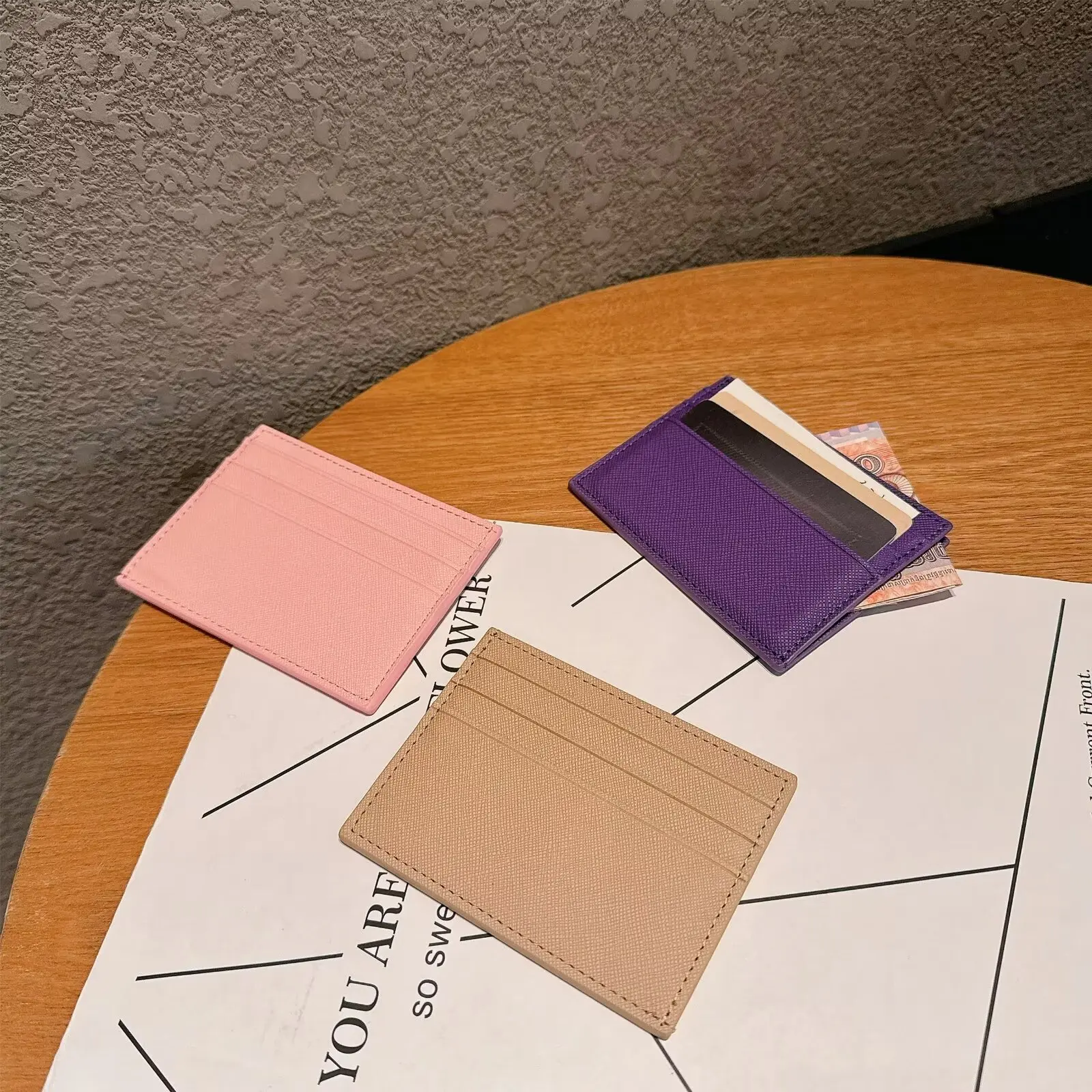 Luxury Pu Leather Men's Coin Money Cards Wallet Male Thin Mini ID Business Credit Card Holder Small Cardholder Purse for Women 4