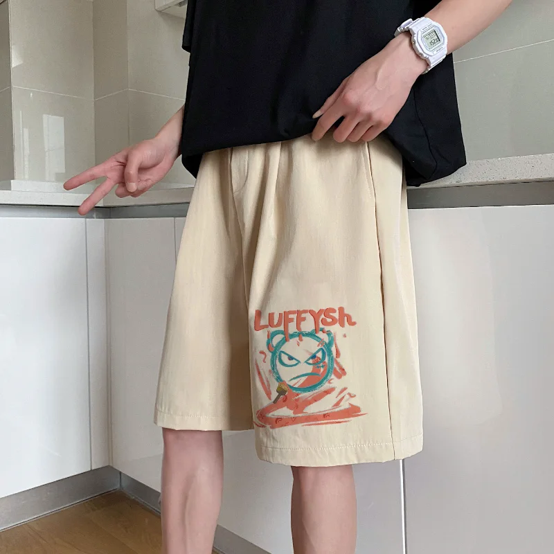 

Men's Casual Shorts Loose Black Man Short Pans Mens Joggers Short 5XL Anime Print Summer Casual Wear Pant Knee Length for Men