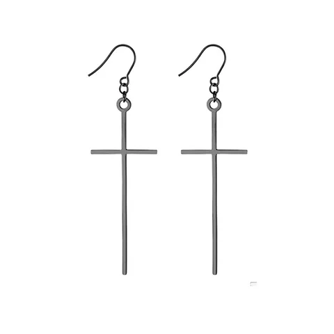 Pair Cross Dangle Pendant Earrings, Stainless Steel Ear Hook Earrings Set Fashion Jewelry Gifts for Women Girls