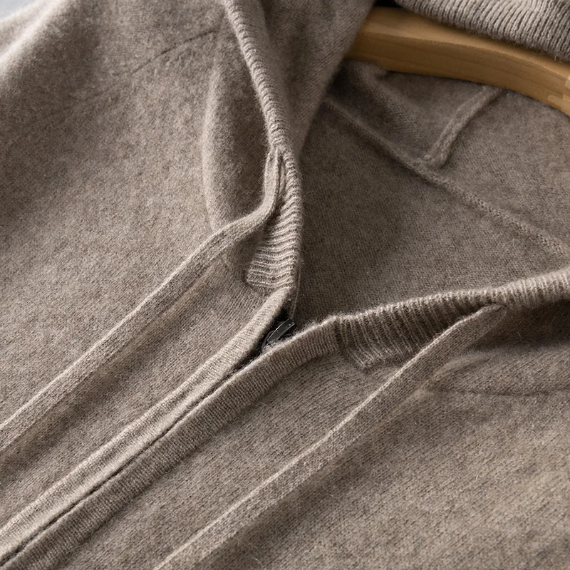 DjzDsm Autumn and Winter Merino Wool Men's Knitted Top Zipper Hoodie Zipper Cardigan Knitted Coat Sweater Hoodie zip up hoodie sweatshirt jacket fleece hoodies