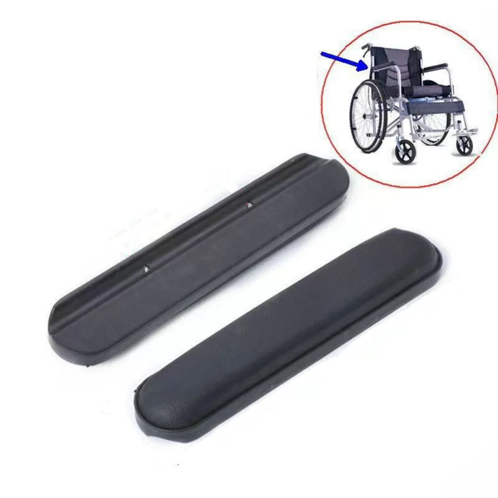 2PCS Comfortable Wheelchair Armrest Pad Leather Sponge Spare Part Arm Rest Soft Pad Cushioning Arm Pads Cover Rest Support