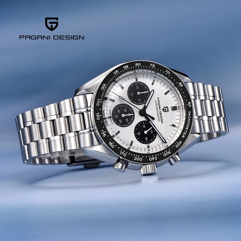 PAGANI DESIGN Quartz Watch Men Automatic Date Sapphire Glass VK63 Stainless Steel Chronometer Deluxe Men Watch relogio masculino