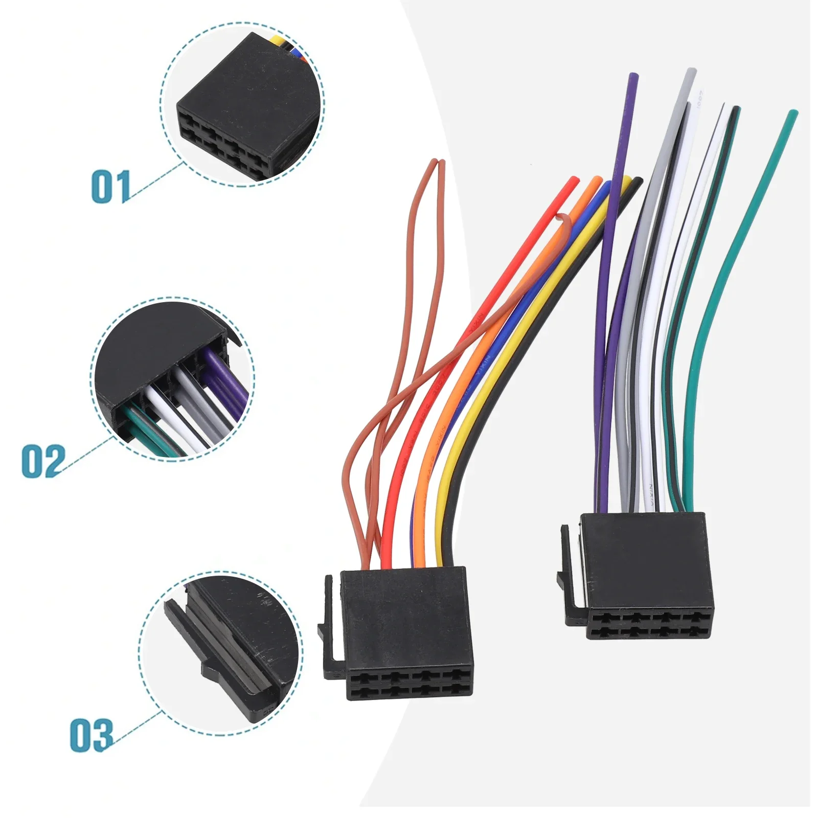 

Car Stereo Radio ISO Cable Adapter ABS Universal Male Plug To Female Connector Wiring Harness Automobile Accessories