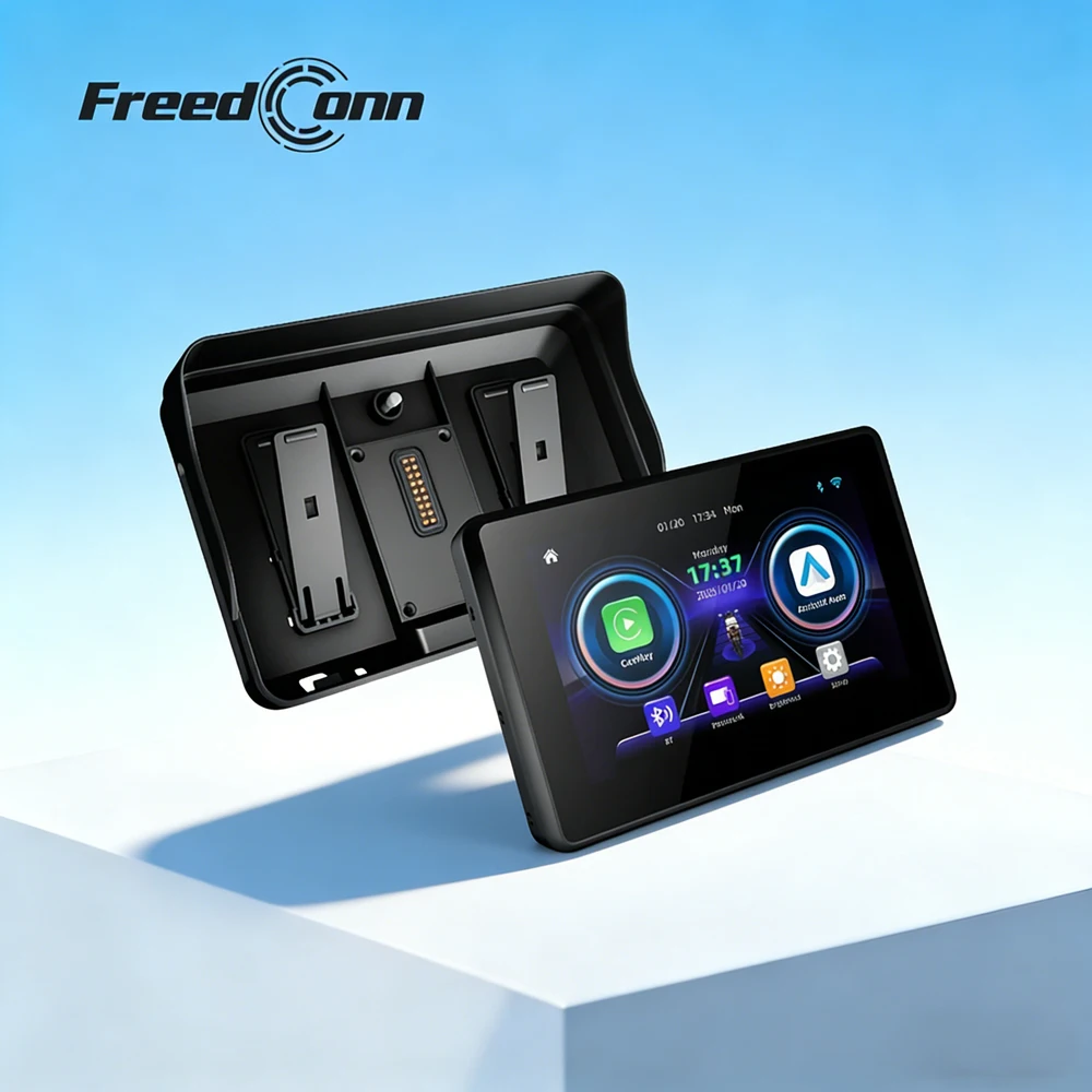Freedconn Digital Motorcycle CarPlay Android Auto per BMW R1200GS R1250GS Moto Schermo di Navigazione GPS Wireless Portatile per Cruscotto