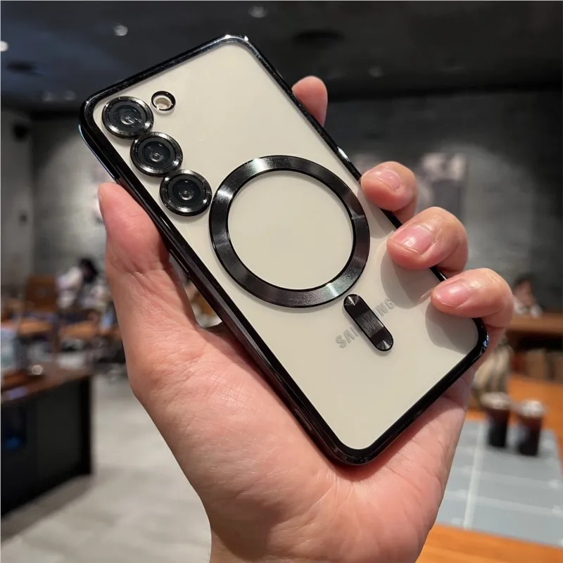 Luxury Magnetic Plating Clear Case Cover