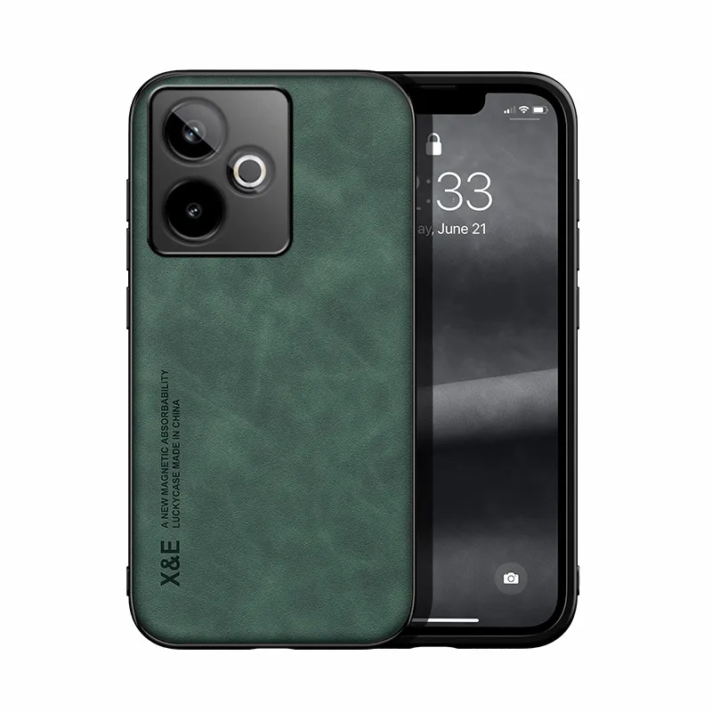 ELVEV Vintage Durable PU Leather Magnetic Phone Case in Skin-feeling Finish