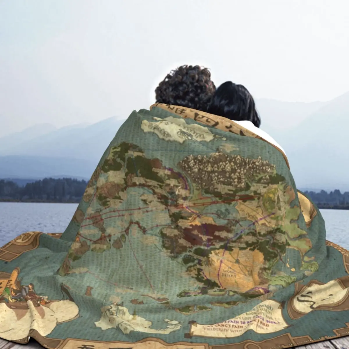 Earth Map Knitted Blanket Ancient Flannel Throw Blanket Bedding Couch Printed Soft Warm Bedspread