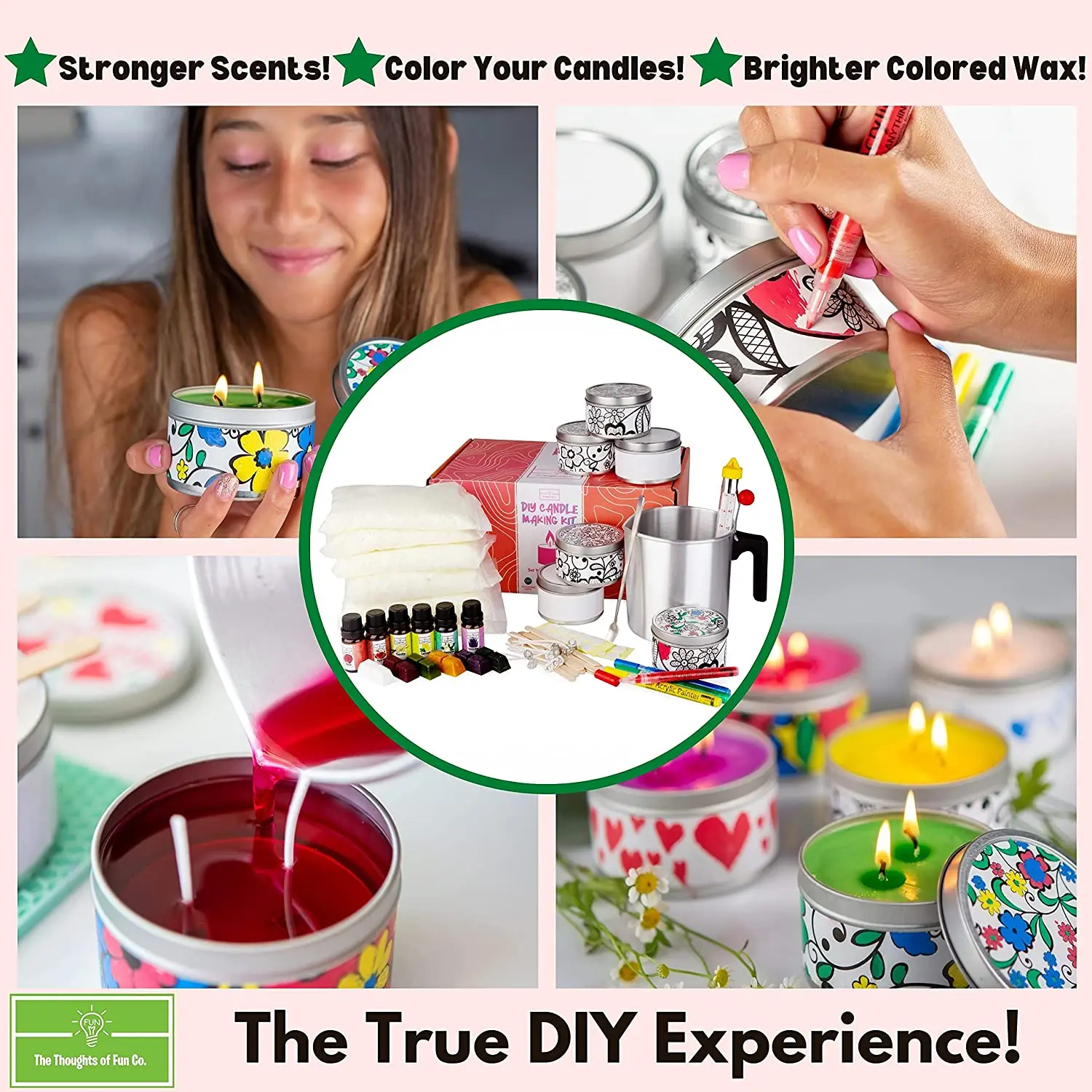 Colorful Candle Making Kit-Easy DIY to Make, Adults & Kids, Beautifully Scented Candles; Supplies Starter Kit All in One