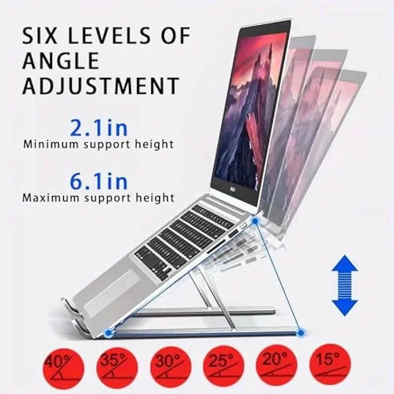 알루미늄 합금 노트북 홀더 스탠드 접이식 미끄럼 방지 노트북 지지대 높이 조절 냉각 홀더 노트북 냉각 브래킷