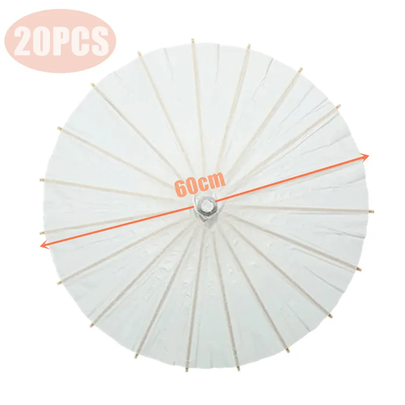 Abbylike Papierschirme Für Hochzeiten, 84 Cm, Weiß, Mit Etiketten & Aufbewahrungskorb – 20 Sets