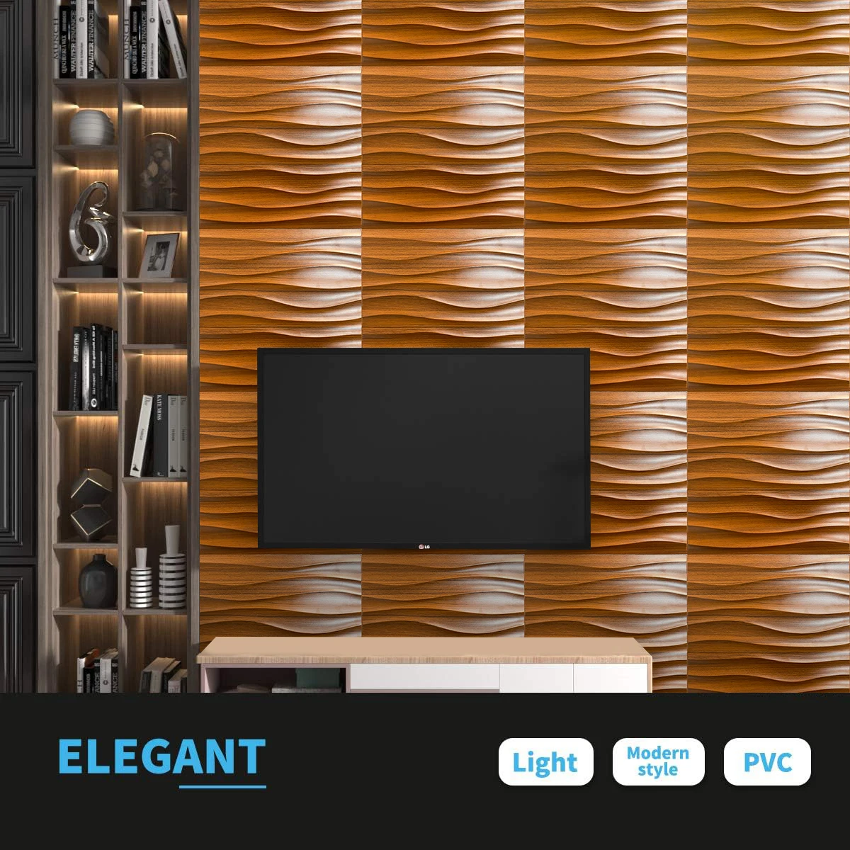 Description Picture 4 of item12/20pcs 3D pvc wall panels for indoor wall decoration, living room hall bedroom hotel office,30.48 x 30.48cm