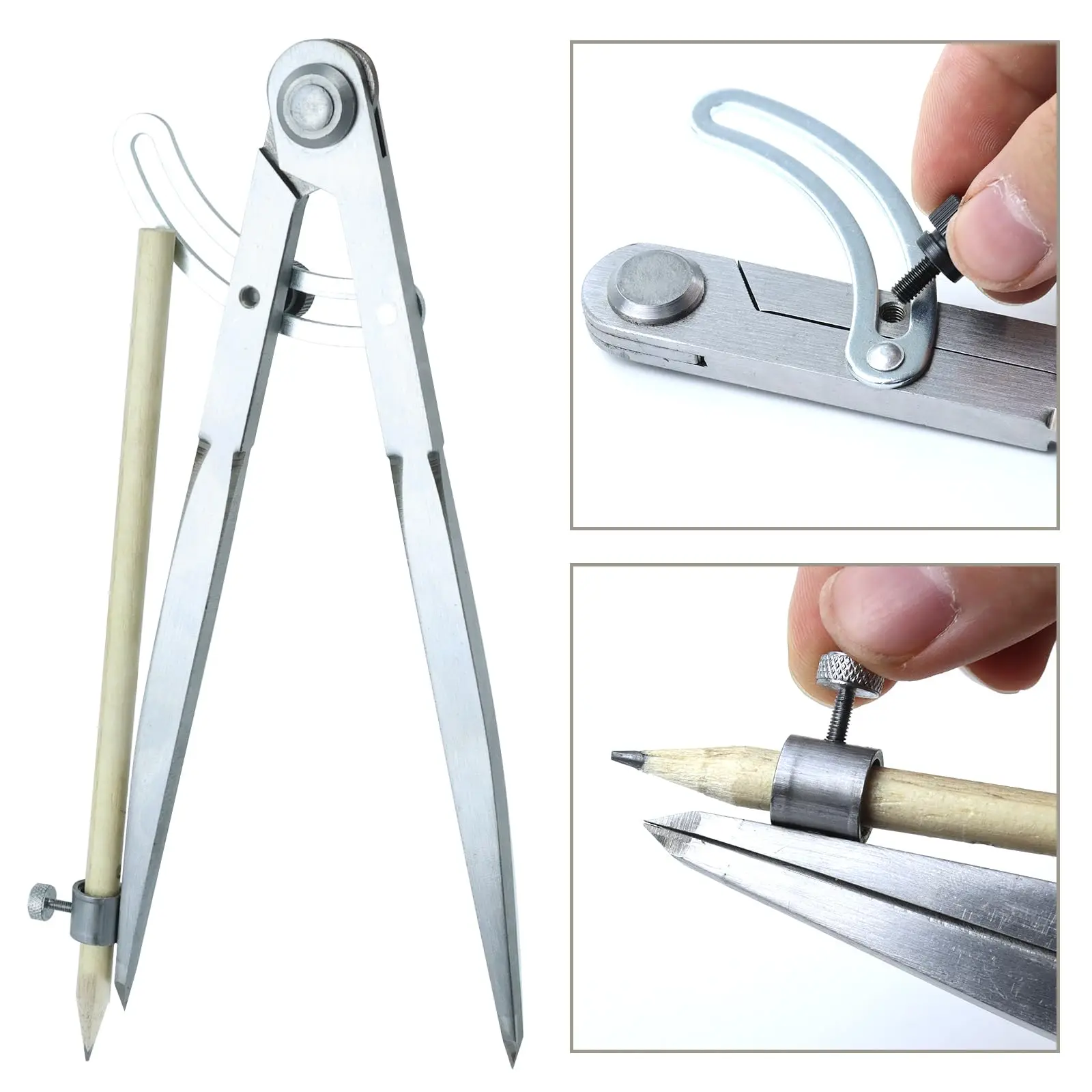 전문 목공용 윙 컴퍼스 연필 홀더 정밀 원형 레이아웃 기하학 도구