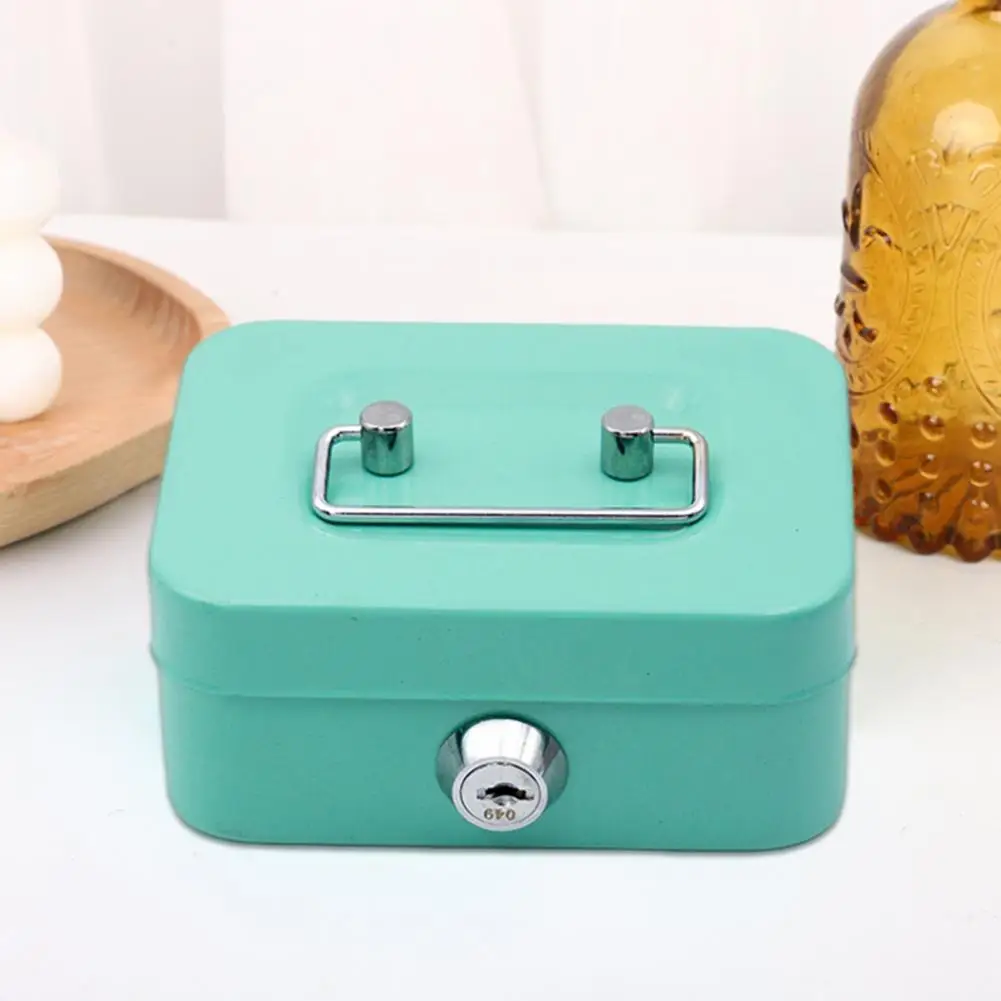 Durable Piggy Bank Piggy Bank with Key Portable Cash Box Safe Mini Money Security Lock Case for Coins Changes Storage