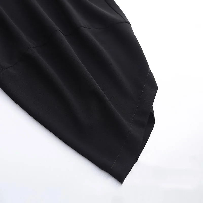 Fashion Women Summer Black Bloomers Capris Korean Clothing Versatile Casual Pants Slim Elastic High Waist Thin Vintage Trousers