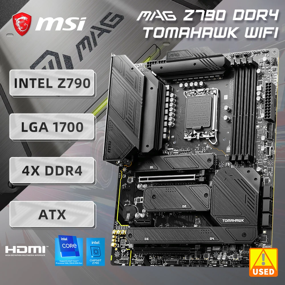 Utilizzato Per Msi Mag Z790 Tomahawk Wifi Ddr4 Supporto Per Scheda Madre Intel Core 14Th 13Th 12Th Gen Processori Ddr5 256G Hdmi Pcie 5.0