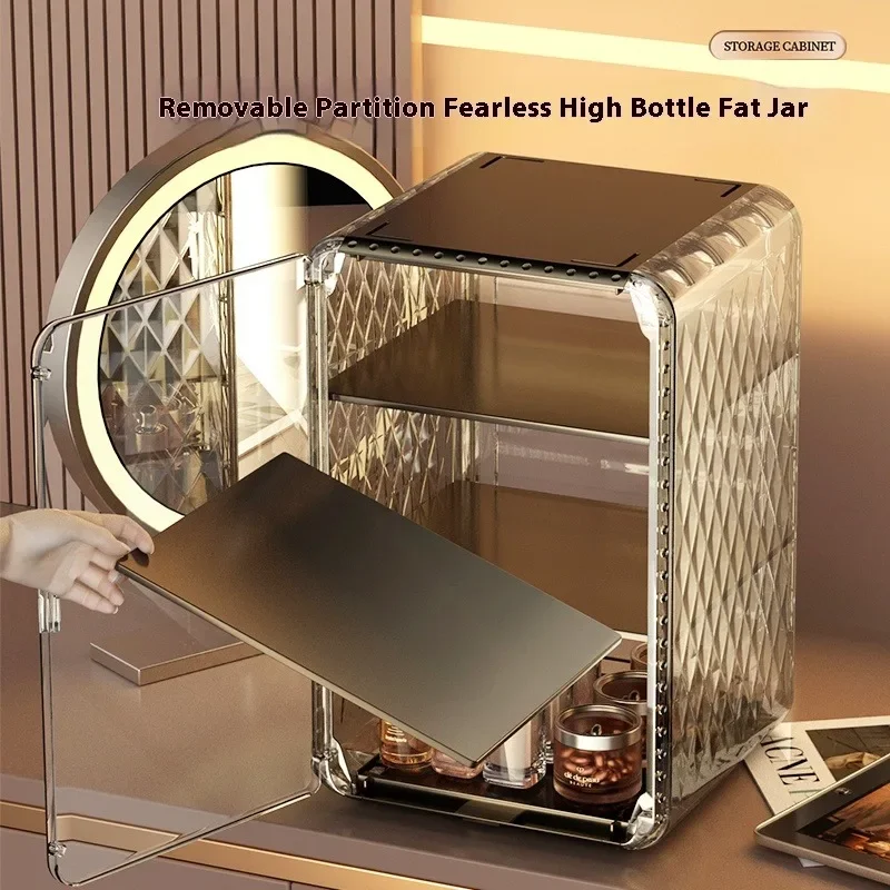 Transparent Cosmetic Box Makeup Jewelry Drawer Desktop Multifunctional Organizer Home Storage Box Light LuxuryCosmetic Organizer 4