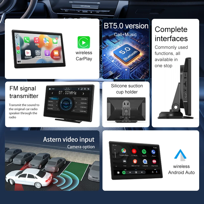 XUDA ī÷ ȵ̵ ڵ  Ƽ̵  ÷̾, 9.0 ġ ޴ ġ ũ, USB AUX, Ĺ  ī޶