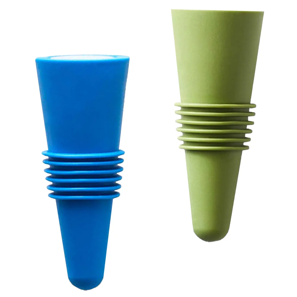 

2 Pcs Cork Stopper Bottle Cap Reusable Closer Outlet Bottles Whiskey Decanter Silicone Stoppers for Beverage Glass