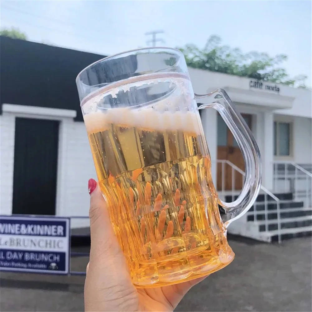 Acrylic Fake Beer Mug With Tricky Double Wall Capacity 500Ml