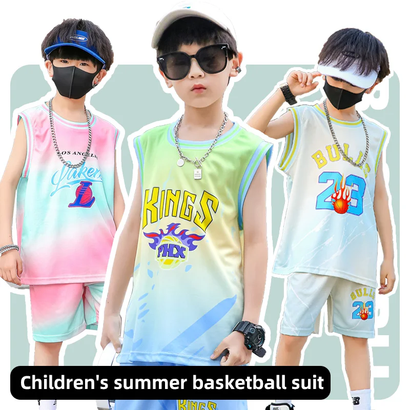 Kid Basketball Jersey Children Team Training Uniform Quick-drying Fashionable Comfortable Boy Girl Shirt Sportswear Tracksuit
