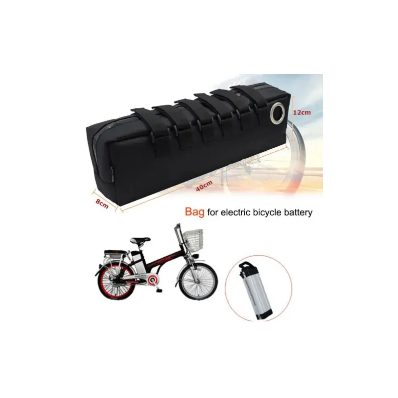 40*12*8cm Electric Bike Battery Bag EBike Bicycle Lithium LiLon Case