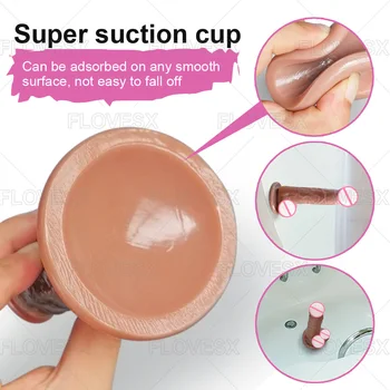 Realistic Penis Dildo for Women Men Lesbian Female Masturbator Strap On Dildos Soft Suction Cup Anal Plug Sex Toys for Adults 18 5