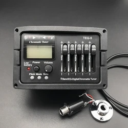 Acoustic Guitar Preamp EQ Equalizer with Digital Tuner and Piezo Pickup (With endpin cover)