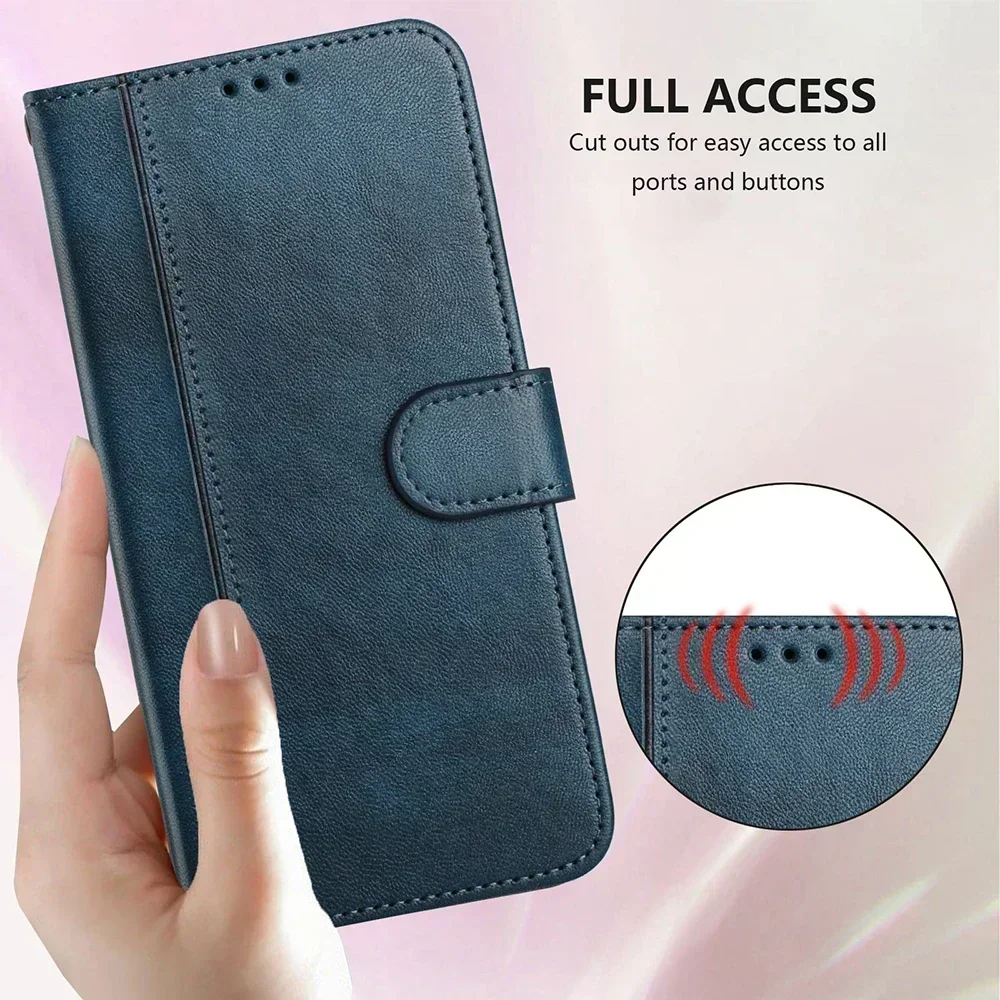 Elegant Retro Leather Phone Wallet Case - High-Quality Vintage Design Cover