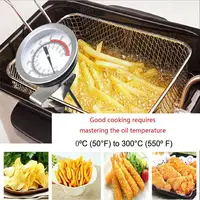 Oil Thermometer for Deep Frying 20℃～280℃/50℉～550℉ Stainless Steel Deep Frying Thermometer with Clip for Cooking Oil Fry F1FB 2
