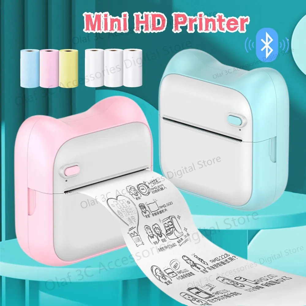 Mini Printer, Portable Sticker Printer For Printing Student Notes Memo  Pocket Label Printer