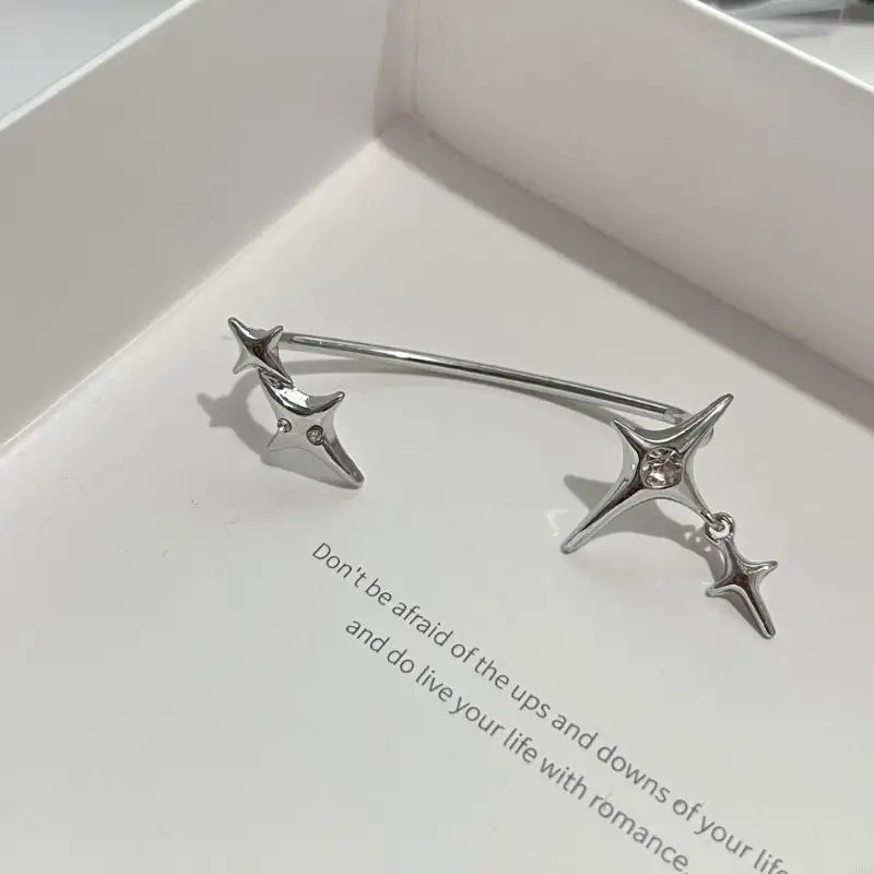 39BE Star Ear Cuff Wrap Non-Piercing Dangle Earrings Cartilage Climber Earring Fashion Jewelry Birthday Gift for Women Girls