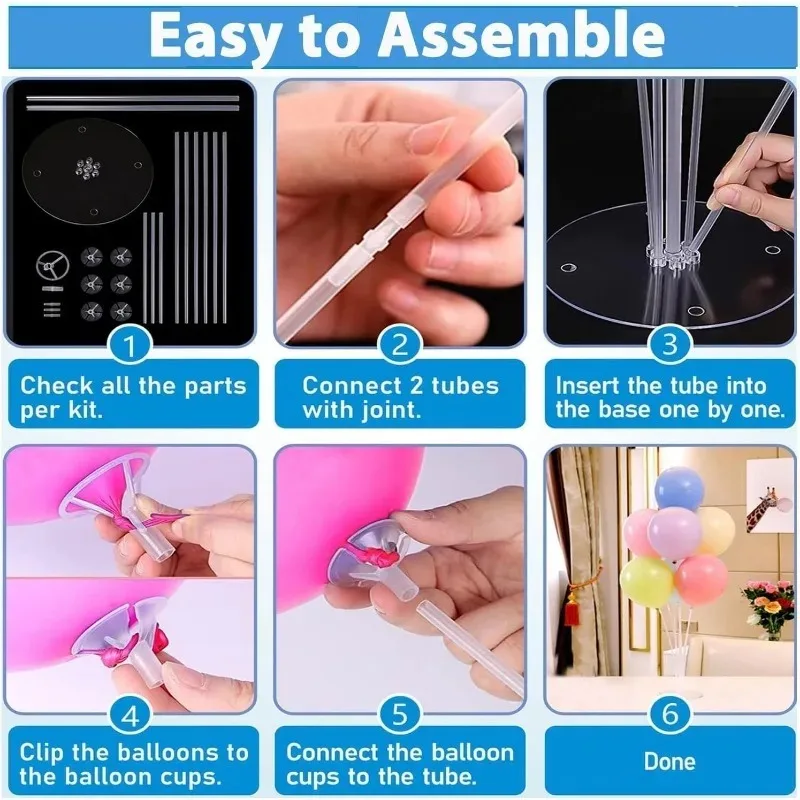 Reusable Balloon Arch Stand Kit Includes Stick Tubes and Holder for Multi-Purpose Event Decoration Set for Celebrations.