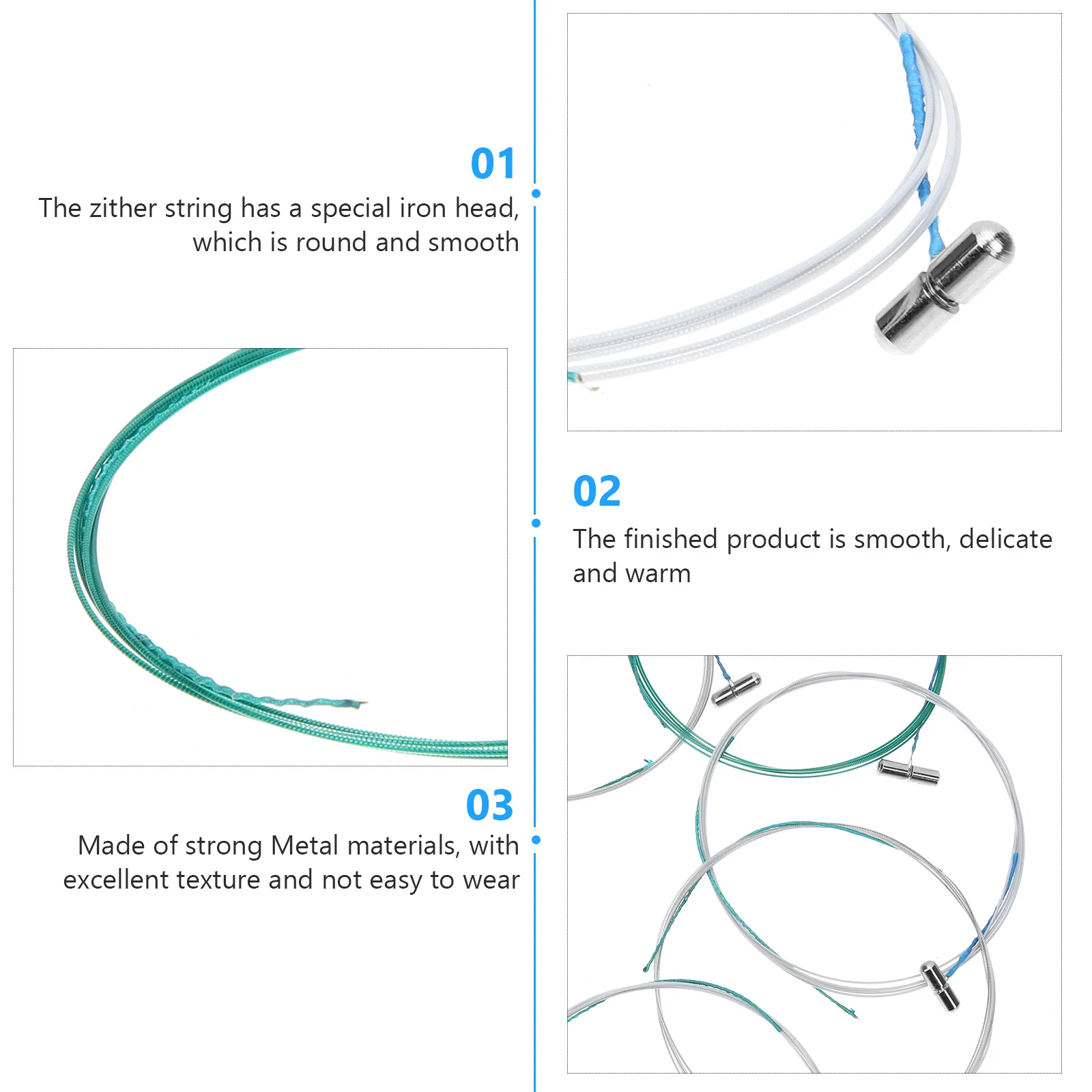 Guzheng Strings 10 Pcs Guzheng Strings Instrument Accessories Repair Part Multifunction Musical Replacing Metal Parts Stringed